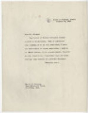 Letter from Clark Wissler to R.V. Coleman