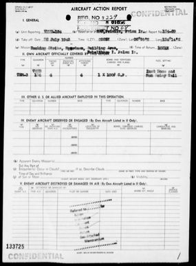 VMTB-134 - ACA Reps Nos 89-90 - Bombing & strafing targets in the Palau Islands on 7/26 & 28/45