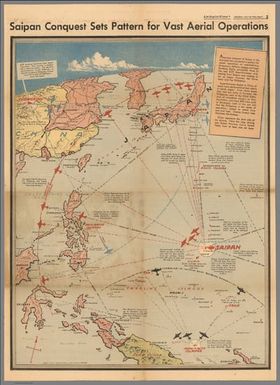 Saipan conquest sets pattern for vast aerial operations. Los Angeles Times. Monday July 10, 1944.