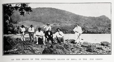 On the beach of the picturesque island of Bega, in the Fiji group