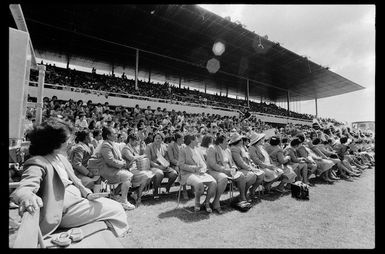 Photographs of performers in the showground stand