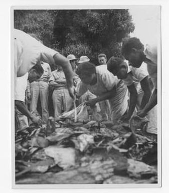 [South Pacific Natives Preparing Food, #1]