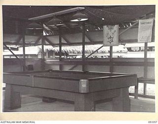 LAE AREA, NEW GUINEA, 1945-06-30. THE BILLIARD TABLE AT 112 CONVALESCENT DEPOT, WHICH WAS DONATED BY THE AUSTRALIAN COMFORTS FUND