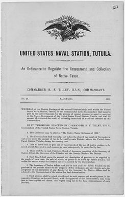 An Ordinance to regulate the Assessment and Collection of Native Taxes, Order No. 21, the Native Taxes Ordinance of 1901.