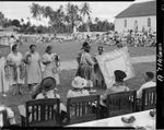 Presentation of gifts at Atiu, Cook Islands, during the Governor General's tour - Photograph taken by Edward Percival Christensen