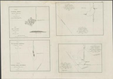 Plan Ostrova Feisa (Arkhipelaga Karolinskago) / oba plana sostavleny Kapitanom Lishke = Plan de l'Ile Feys (Archipel des Carolines) / les deux plans sont dresses par F. Lutke Cape. de Veau.  Plan de l'Ile Fayeou Orientale (Archipel des Carolines) = Plan Ostrova Faieu Vostochnago (Arkhipelaga Karolinskago). Plan Gruppy Olimarao (Arkhipelaga Karolinskago) / sni︠a︡tyĭ i sostavlennyĭ flota Leĭtenantom Zavalishinym = Plan du Groupe Olimarao (Archipel des Carolines) / leve et dresse par Mr. Zavalichine Lieutnt. de Veau.  Plan Gruppy Farroĭlep (Arkhipelaga Karolinskago) / sni︠a︡tyĭ  i  sostavlennyi flota Leĭtenantom Zavalishinym = Plan du Groupe Farroilep (Archipel des Carolines) / leve et dresse par Mr. Zavalichine Lieutt. de Veau