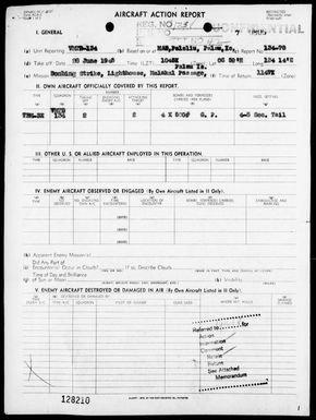 VMTB-134 - ACA Reports Nos 78-79 - Bombing and strafing attack on lighthouse in Malakal Harbor, Palau Islands on 6/26/1945