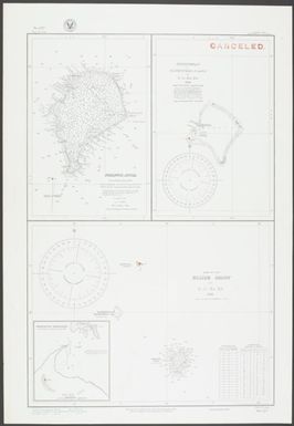 Part of the Ellice Group : by the U.S. Ex. Ex., 1841 : Funafuti Atoll : from a British survey in 1896 ; Nukufeatu or De Peysters Island : by the U.S. Ex. Ex., 1841 / Hydrographic Office, U.S. Navy