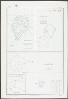Part of the Ellice Group : by the U.S. Ex. Ex., 1841 : Funafuti Atoll : from a British survey in 1896 ; Nukufeatu or De Peysters Island : by the U.S. Ex. Ex., 1841 / Hydrographic Office, U.S. Navy