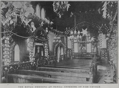 The Royal Wedding at Tonga: interior of the church