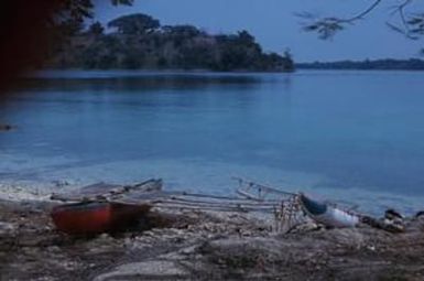 [Outrigger canoes in Port Vila, Vanuatu]