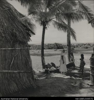 Fijians and huts