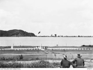 SALAMAUA, NEW GUINEA. 1944-10-01. THE AUSTRALIAN WAR CEMETERY SITUATED ON THE WATERFRONT