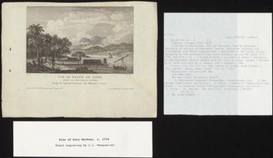 Vue du havre de Dory dans la Nouvelle Guinee, voyage du Capitaine Forrest aux Moluques en 1774 / Q. del.; L.J. Masquelier sc