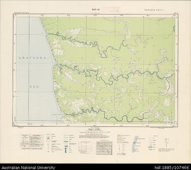 Indonesia, Western New Guinea, Birab, Series: Nederlands-Nieuw-Guinea, Sheet 23-U, 1956, 1:100 000