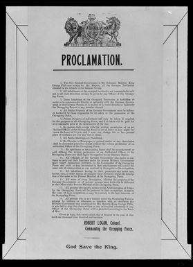 Creator unknown: German Samoa Proclamation issued by Lieutenant-Colonel Robert Logan