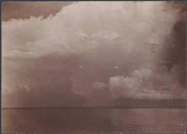 A rail squall off the Choiseul coast, Solomon Islands, 1906 / J.W. Beattie