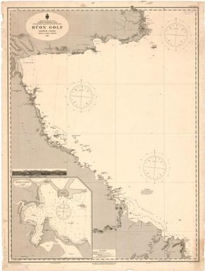 [German nautical charts of German New Guinea, Micronesia, Samoa and Kiautschou]: Südlicher Stiller Ozean. Kaiser Wilhelms Land. Mandatsgebiet Ehemaliges Deutsch-Neu-Guinea. Hüon Golf. (Sheet 515)