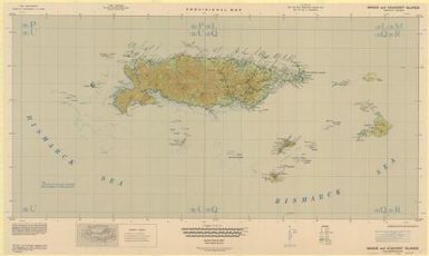 Manus and adjacent islands, Admiralty Islands : provisional map / prepared under the direction of the Chief Engineer, GHQ, SWPA, by Base Map Plant, U.S. Army, GHQ, SWPA, July 1944 ; reproduced jointly by BMP, U.S. Army, GHQ, SWPA and LHQ Cartographic Company, Aust Survey Corps, October 1944