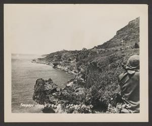 [United States Marine Firing Riffle Toward Japanese Soldiers in Saipan]
