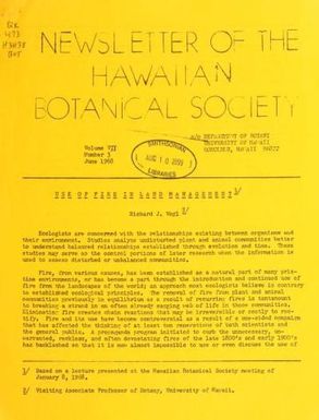 Newsletter - Hawaiian Botanical Society