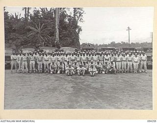 LAE AREA, NEW GUINEA. 1945-07-23. THE ENLISTED NEGRO PERSONNEL OF THE 35/31 AMERICAN TRUCK COMPANY, WHICH OPERATES AT LAE AND NADZAB TRANSPORTING AMERICAN AND AUSTRALIAN STORES