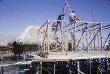 French Polynesia, construction of overwater cabin off shore of Bora Bora