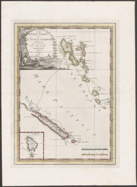 Le Nuove Ebridi e la Nuova Caledonia / delineale sulle osseruazioni del Cap. Cook ;Gio. Ma. Cassini som. iac