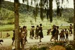 People walking along road, Kompian [Kompiam], Western Highlands,[Papua New Guinea], [19 March] 1965
