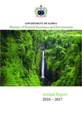 Ministry of Natural Resources and Environment (MNRE), Samoa : Annual report, 2016-2017 = Matagaluega o Punaoa Faanatura ma le Siosiomaga, Samoa : Lipoti faaletausaga, 2016-2017