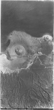 [Aerial photographs relating to the Japanese occupation of Rabaul and vicinity, Papua New Guinea, 1943] [Simpson Harbour and Tavurvur volcano]. (33)