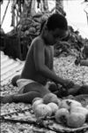 Scraping off outer skin of breadfruit (fuaulu)