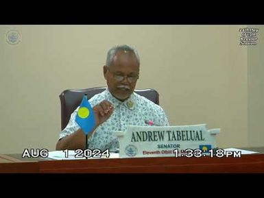 Palau National Congress | 11th OEK, The Senate 24th Day of 15th Regular Session