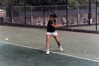 Tennis; Upper Hutt open ladies' plate final; Fijian player Jane Apted; lost 6-4, 6-2 to Wellington's Natalie O'Rourke.