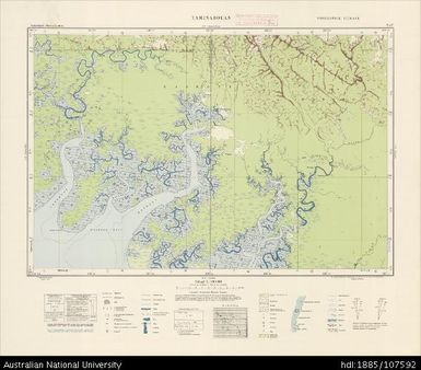 Indonesia, Western New Guinea, Taminaboean, Series: Nederlands-Nieuw-Guinea, Sheet 9-F, 1957, 1:100 000