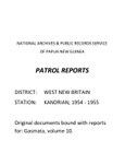 Patrol Reports. West New Britain District, Kandrian, 1954 - 1955