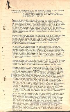 Report of colonization of the Phoenix Islands by the surplus population of the Gilbert and Ellice Islands