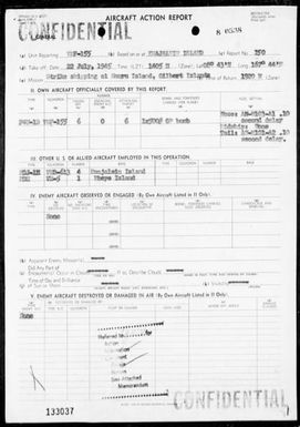 VMF-155 - ACA Rep #150 - Air strike on enemy shipping at Nauru Island on 7/22/45