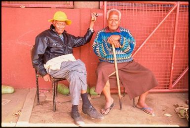 Two elderly Tongan men,Tonga