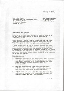 Letter from Mark H. McCormack to Peter Munk and David Gilmour