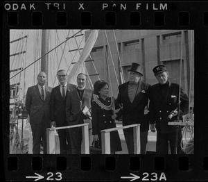 Close up of people on deck of Black Pearl during the commemoration of the Hawaiian Mission Sesquicentennial