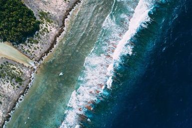 Aerial shot of Atafu, Tokelau