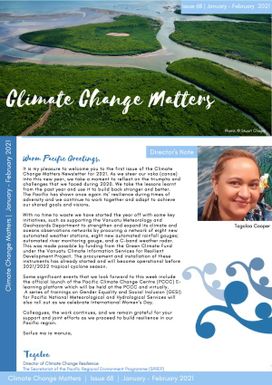 Climate Change Matters. Issue 68, January - February 2021