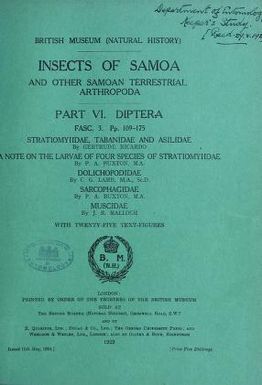 Insects of Samoa and other Samoan terrestrial arthropoda