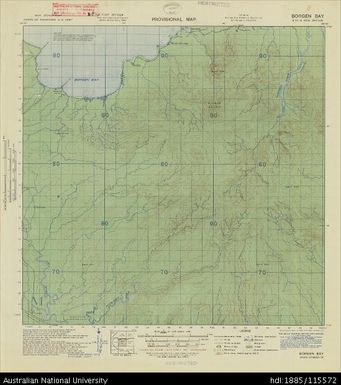 Papua New Guinea, New Britain, Borgen Bay, Provisional map, Sheet B55/8, 1943, 1:63 360