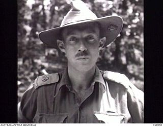 FINSCHHAFEN AREA, NEW GUINEA. 1943-10-27. NX328 MAJOR B. V. WILSON MBE, BRIGADE MAJOR, 20TH AUSTRALIAN INFANTRY BRIGADE. THIS OFFICER WON HIS AWARD AT EL ALAMEIN (AND IN GREECE)