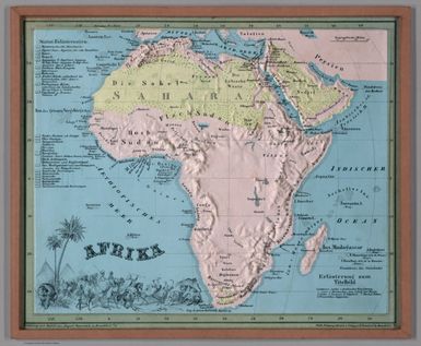 Afrika. Zeichnung u. Modell von August Ravenstein in Frankfurt a. M. Stich, Prägung, Druck u. Verlag von B. Dondorf in Frankfurt a. M.