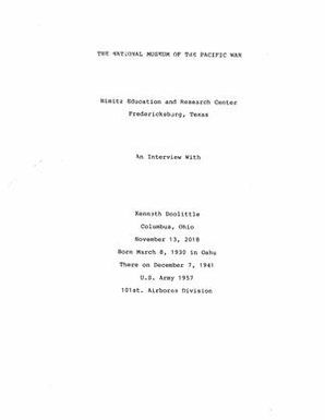 Oral History Interview with Kenneth Doolittle, November 13, 2018