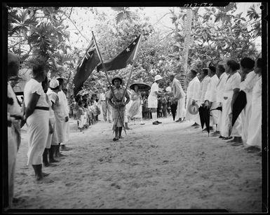 The High Commissioner meets the elders of the village, Samoa