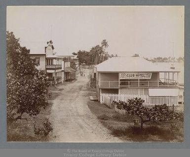 Souvenir photograph of some of the buildings on Main Street, Apia, Samoa